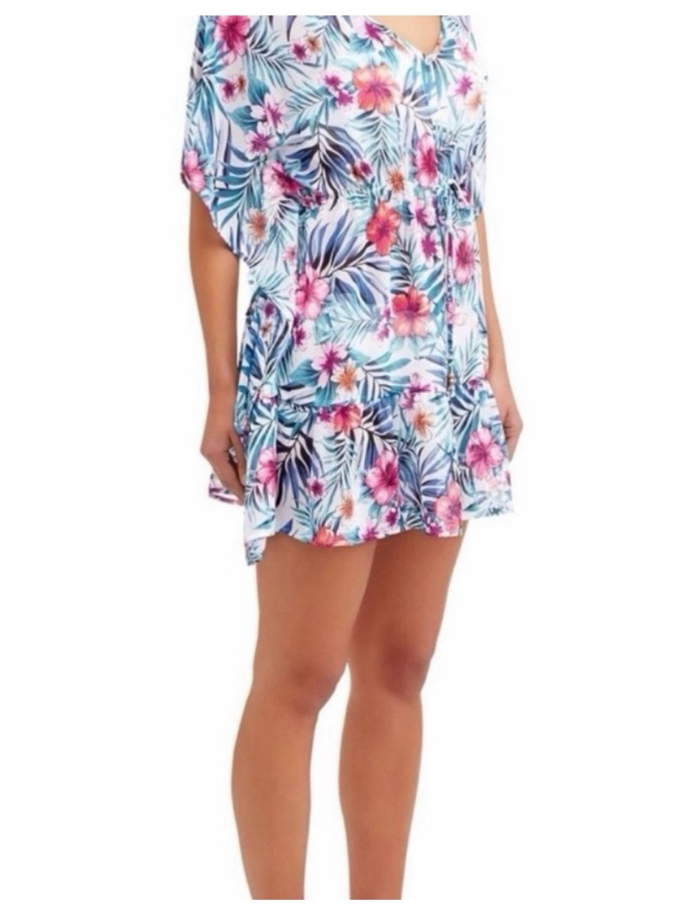 Tropical Floral V-Neck Swim Cover-Up | Size Small (S) | New with Tags